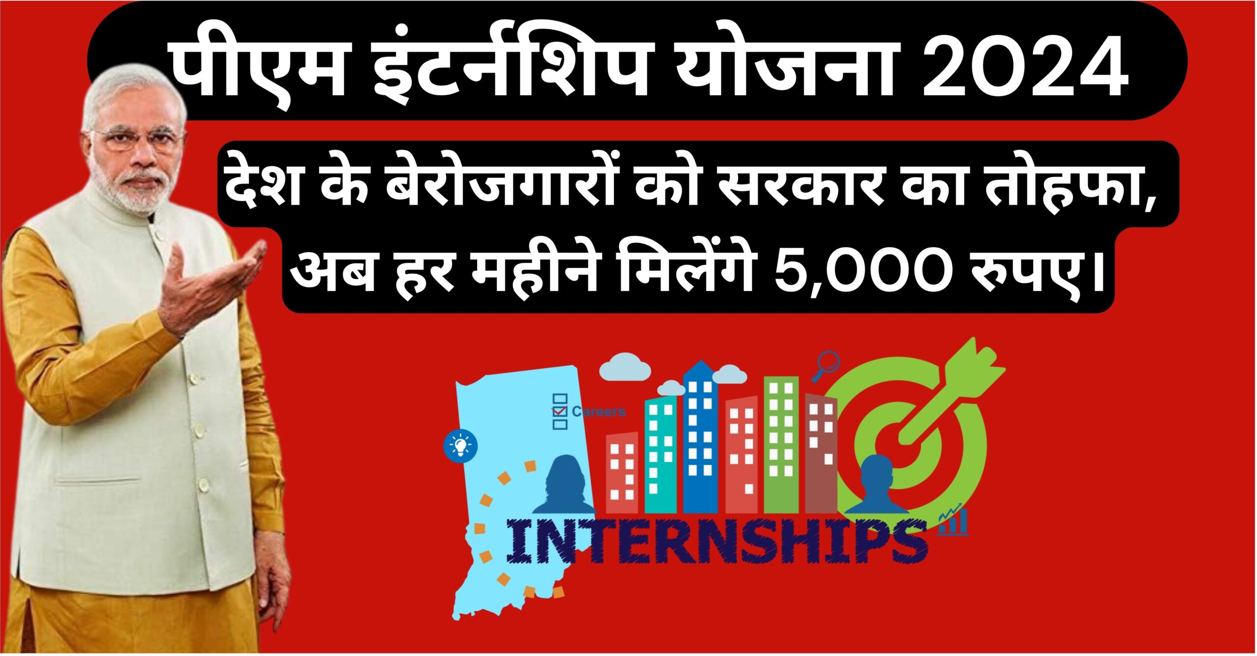 Pradhan Mantri Internship Yojana :- देश के बेरोजगारों को सरकार का तोहफा, अब हर महीने मिलेंगे 5,000 रुपए।