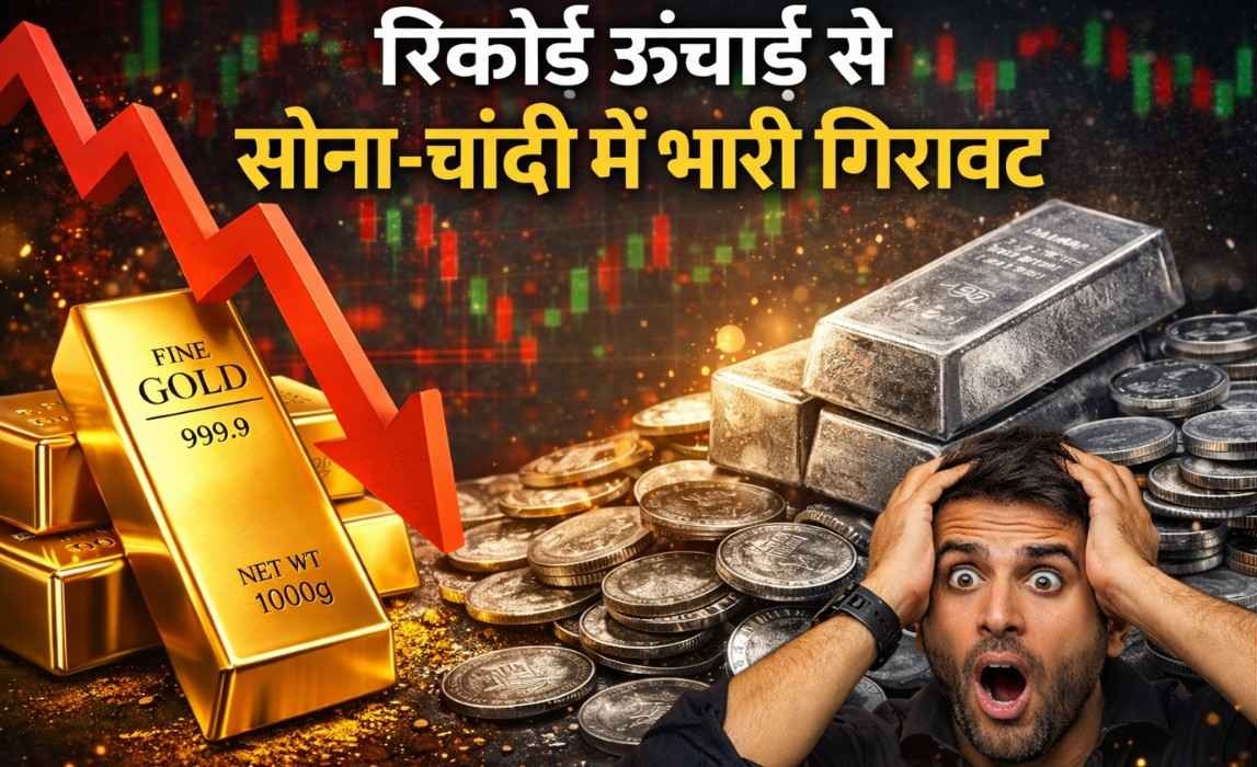Gold Silver Price Crash :- रिकॉर्ड ऊंचाई से सोना 5% तो वहीं चाँदी 16 हज़ार से भी ज्यादा हुई सस्ती !