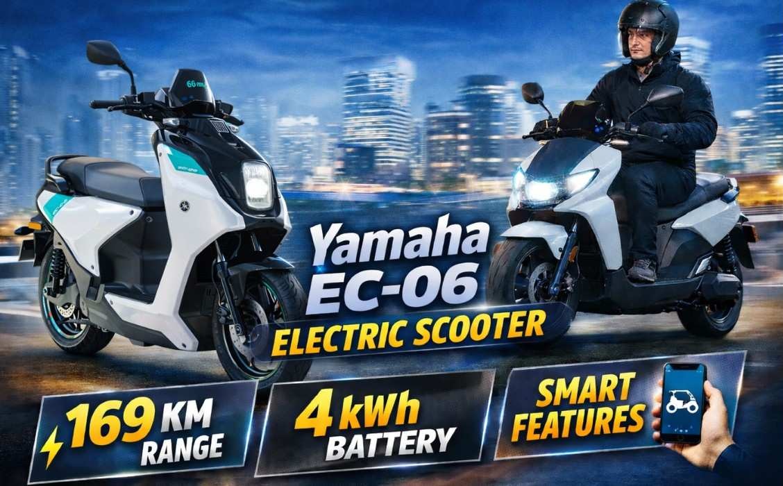Yamaha EC-06 :- Yamaha लॉन्च किया EC-06 इलेक्ट्रिक स्कूटर, जानिए इस की बैटरी रेंज, फीचर्स और कीमत !