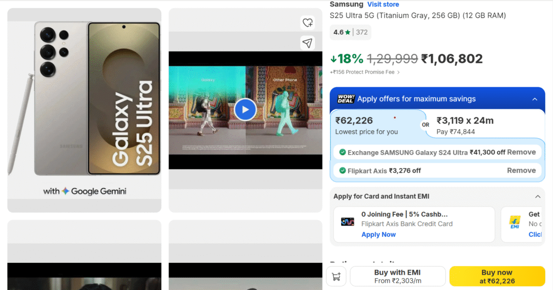 Samsung Galaxy S25 Ultra Discount Price :- Galaxy S26 Ultra लॉन्च होते ही Galaxy S25 Ultra खरीदें मात्र 62 हज़ार में, जानिए पूरी डिटेल्स !