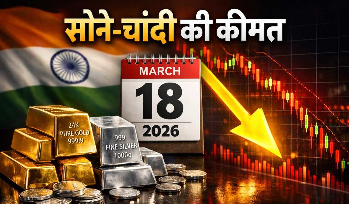 Gold Silver Price Today 18 March 2026 :- सोने-चांदी की कीमतों में गिरावट ज़ारी, जानिए आज की कीमत !