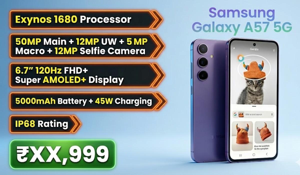 Samsung Galaxy A57 5G :- Samsung ने ज़बरदस्त फीचर्स के साथ लॉन्च किया Galaxy A57, कीमत जानकर उड़ जायेंगे होश !