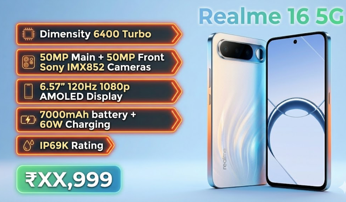Realme 16 :- 7000mAh बैटरी और 50MP कैमरे के साथ Realme 16 5G लॉन्च, जानिए कीमत और खास फीचर्स !