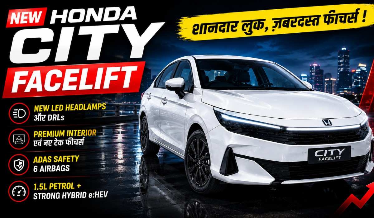 Honda City Facelift :- लॉन्च से पहले ही सामने आये नई Honda City Facelift के सभी फीचर्स, जानिए कितनी होगी कीमत !