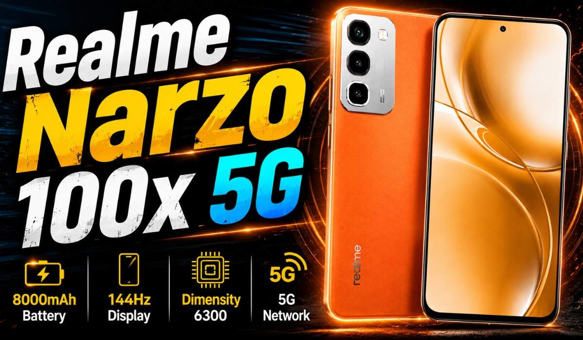 Realme Narzo 100x 5G :- 8000mAh बैटरी, 144Hz डिस्प्ले और AI फीचर्स के साथ लॉन्च हुआ Realme Narzo 100x 5G !