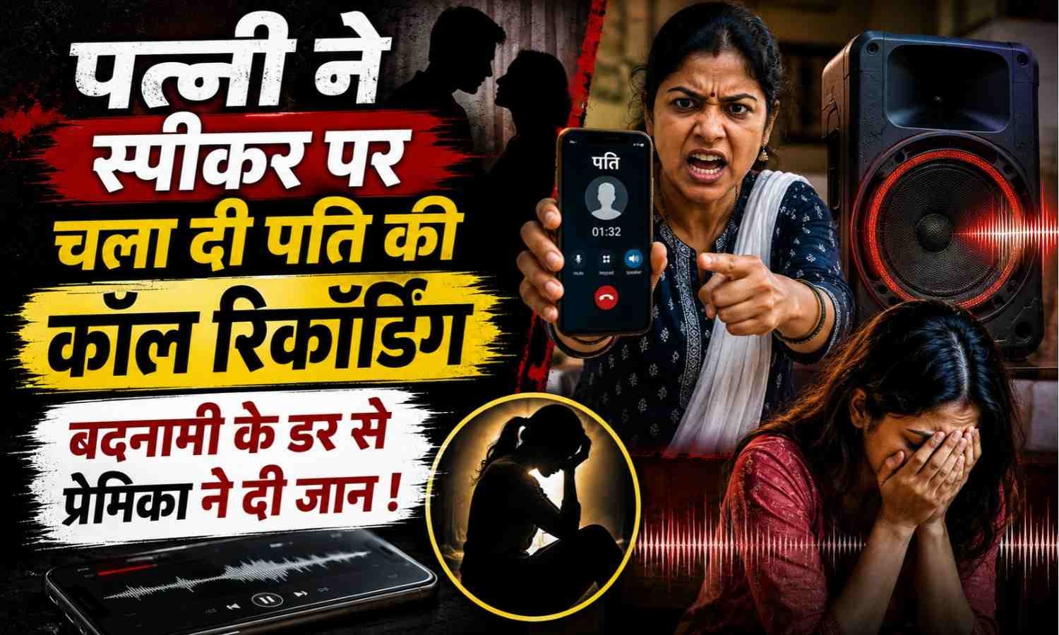 Women Having Affair Neighbour Commits Suicide :- पत्नी ने स्पीकर पर चला दी पति की कॉल रिकॉर्डिंग, बदनामी के डर से प्रेमिका ने दी जान !