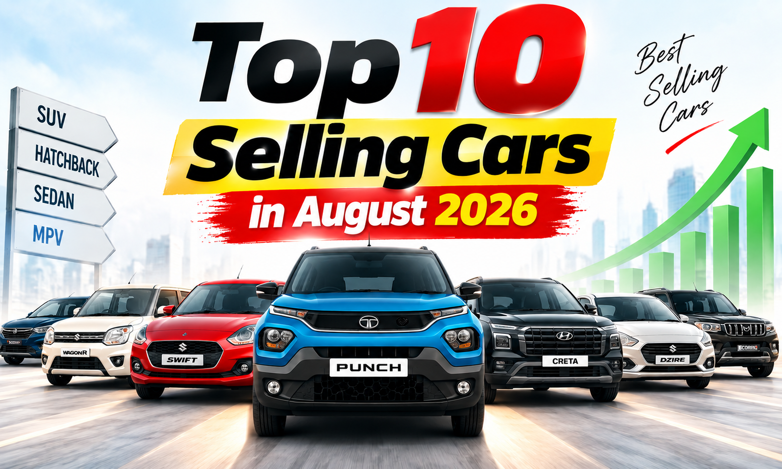 Top 10 Selling Cars in India August 2026 :- अगस्त में इन 10 कारों ने मचाई धूम, देखिये Top 10 Selling Cars की पूरी लिस्ट !